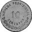 Mexico 10 Centavos Provisional Government Coinage. Oaxaca 1915 KM# 724 MONEDA PROVSIONAL 10 CENTAVOS coin reverse
