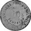 Mexico 10 Centavos Provisional Government Coinage. Oaxaca 1915 KM# 726 MONEDA PROVISIONAL 10 CENTAVOS coin reverse