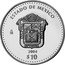 Mexico 10 Pesos State of Mexico 2004 Mo Proof KM# 747 ESTADO DE MEXICO MO 2004 $10 coin reverse