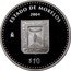 Mexico 10 Pesos State of Morelos 2004 Mo Proof KM# 745 ESTADO DE MORELOS 2004 MO $10 coin reverse