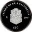 Mexico 10 Pesos State of Baja California 2005 Mo Proof KM# 722 ESTADO DE BAJA CALIFORNIA MO 2005 $10 coin reverse