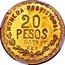 Mexico 20 Pesos Provisional Government Coinage 1915 KM# A753 0175 ORO 20 PESOS MONEDA PROVISIONAL coin reverse