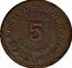 Mexico 5 Centavos Provisional Government Coinage. Oaxaca 1915 KM# 721 MONEDA PROVISIONAL 5 CENTAVOS coin reverse