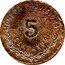 Mexico 5 Centavos Provisional Government Coinage 1915 KM# 719 MONEDA PROVISIONAL 5 CENTAVOS TM coin reverse