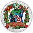 Niue Two Dollars Season's Greetings. Avengers 2023  Proof A SANTA'S SUPER HELPERS 1 OZ 999 FINE SILVER ©MARVEL coin reverse