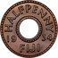 Fiji Halfpenny George V 1934 KM# 1 HALFPENNY 19 34 FIJI coin reverse