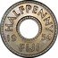 Fiji Halfpenny Elizabeth II 1954 KM# 20 HALFPENNY 19 54 FIJI coin reverse