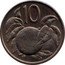 Cook Islands 10 Cents Elizabeth II 3rd portrait 1987 KM# 34 10 JB coin reverse