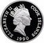 Cook Islands 10 Dollars Italian explorer Christopher Columbus 1990 Proof KM# 121 ELIZABETH II COOK ISLANDS RDM 1990 coin obverse