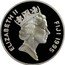 Fiji 10 Dollars Streaked Fantail 1995 Proof KM# 74 ELIZABETH II FIJI 1995 RDM coin obverse