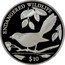 Fiji 10 Dollars Streaked Fantail 1995 Proof KM# 74 ENDANGERED WILDLIFE $10 coin reverse