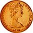 Cook Islands 2 Cents 250th Anniversary of James Cook 1978 FM (M) KM# 2a ELIZABETH II COOK ISLANDS 1978 coin obverse