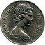 Fiji 20 Cents Tabua 1981 KM# 31 ELIZABETH II FIJI 1976 coin obverse