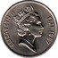 Fiji 20 Cents Tabua 1987 KM# 53 ELIZABETH II FIJI 1986 RDM coin obverse