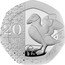 UK 20 Pence Charles III Puffin. 2023  Proof; Tudor crown privy mark 20 PENCE coin reverse
