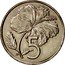 Cook Islands 5 Cents Elizabeth II 3rd portrait 1987 KM# 33 5 JB coin reverse
