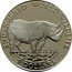 Cook Islands 5 Dollars Black rhino 1990 PM KM# 809 ENDANGERED WORLD WILDLIFE 5 DOLLARS coin reverse