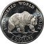 Cook Islands 5 Dollars Grizzly bear 1990 PM KM# 808 ENDANGERED WORLD WILDLIFE 5 DOLLARS coin reverse