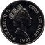 Cook Islands 5 Dollars Heaviside’s dolphins 1991 KM# 221 ELIZABETH II COOK ISLANDS RDM 1991 coin obverse