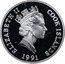 Cook Islands 5 Dollars 15th World championship football 1994 United States 1991 Proof KM# 149 ELIZABETH II COOK ISLANDS 1991 coin obverse