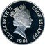 Cook Islands 5 Dollars First Man on the Moon 1991 Proof KM# 253 ELIZABETH II COOK ISLANDS RDM 1991 coin obverse