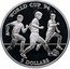 Cook Islands 5 Dollars 15th World championship football 1994 United States 1991 Proof KM# 149 WORLD CUP '94 5 DOLLARS coin reverse