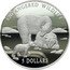 Cook Islands 5 Dollars Polar bears 1996 Proof KM# 377 ENDANGERED WILDLIFE 5 DOLLARS coin reverse