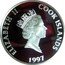 Cook Islands 5 Dollars Japanese Samurai. Yoshinobu Tokugawa 1997 FM Proof KM# 335 ELIZABETH II COOK ISLANDS 1997 RDM coin obverse