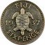 Fiji Sixpence George VI. Sea Turtle 1937 KM# 8 FIJI 19 37 SIXPENCE coin reverse