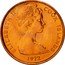Cook Islands Cent Elizabeth II 2nd portrait 1972 KM# 1 ELIZABETH II COOK ISLANDS 1972 coin obverse