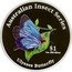 Cook Islands Dollar Ulysses Butterfly 2000 Proof KM# 1103 AUSTRALIAN INSECT SERIES $1 1OZ .999 SILVER ULYSSES BUTTERFLY coin reverse