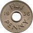 Fiji Penny Edward VIII 1936 KM# 6 FIJI 19 36 PENNY coin reverse