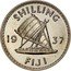 Fiji Shilling Outrigger 1937 KM# 9 SHILLING 19 37 FIJI coin reverse