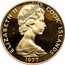 Cook Islands One Hundred Dollars 25th Anniversary of Queen Elizabeth II 1977 FM Proof KM# 19 ELIZABETH II COOK ISLANDS 1977 coin obverse