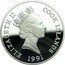 Cook Islands 100 Dollars African bush elephant 1991 Proof KM# 297 ELIZABETH II COOK ISLANDS RDM 1991 coin obverse