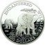 Cook Islands 100 Dollars African bush elephant 1991 Proof KM# 297 ENDANGERED WILDLIFE 100 DOLLARS coin reverse