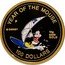 Cook Islands 100 Dollars Elizabeth II Mickey Mouse 1996 Proof KM# 300 YEAR OF THE MOUSE © DISNEY 15G 9999 GOLD P 100 DOLLARS coin reverse