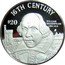 Cook Islands 20 Dollars 16th Century. William Shakespeare 1997 Proof KM# 897 16TH CENTURY $20 WILLIAM SHAKESPEARE 1564-1616 FM coin reverse