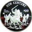 Cook Islands 20 Dollars 11th Century. Norman invasion of England 1997 Proof KM# 893 11TH CENTURY THE NORMAN CONQUEST $20 FM coin reverse