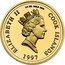 Cook Islands 25 Dollars Death of Princess Diana 1997 Proof KM# 474 ELIZABETH II 1/4 OZ. GOLD 9999 COOK ISLANDS RDM 1997 coin obverse