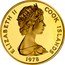 Cook Islands 250 Dollars 250th Anniversary of the Birth of James Cook 1978 FM Proof KM# 23 ELIZABETH II COOK ISLANDS 1978 coin obverse