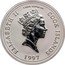 Cook Islands 30 Dollars Life of Diana 1997 Proof, Matte KM# 309 ELIZABETH II 1 KILO SILVER 999 COOK ISLANDS RDM 1997 coin obverse