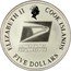 Cook Islands Five Dollars Benjamin Franklin Stamp 2004 KM# 469 ELIZABETH II COOK ISLANDS FIVE DOLLARS UNITED STATES POSTAL SERVICE coin obverse