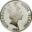 Cook Islands 50 Dollars Venetian merchant traveller Marco Polo 1988 FM (P) Proof KM# 65 ELIZABETH II COOK ISLANDS RDM 1988 coin obverse