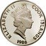 Cook Islands 50 Dollars Elizabeth II Ferdinand Magellan 1988 FM (P) Proof KM# 64 ELIZABETH II COOK ISLANDS RDM 1988 coin obverse