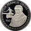 Cook Islands 50 Dollars English sea captain Sir Francis Drake 1988 FM (P) Proof KM# 68 SIR FRANCIS DRAKE $50 FM coin reverse