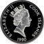 Cook Islands 50 Dollars Italian explorer Columbus 1990 Proof KM# 182 ELIZABETH II COOK ISLANDS 1990 coin obverse