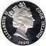 Cook Islands 50 Dollars Black Rhinoceros 1990 Proof KM# 55 ELIZABETH II COOK ISLANDS RDM PM 1990 coin obverse