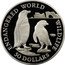 Cook Islands 50 Dollars Jackass Penguins 1990 Proof KM# 216 ENDANGERED WORLD WILDLIFE 50 DOLLARS coin reverse