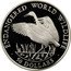 Cook Islands 50 Dollars Whooping Crane 1990 Proof KM# 117 ENDANGERED WORLD WILDLIFE 50 DOLLARS coin reverse